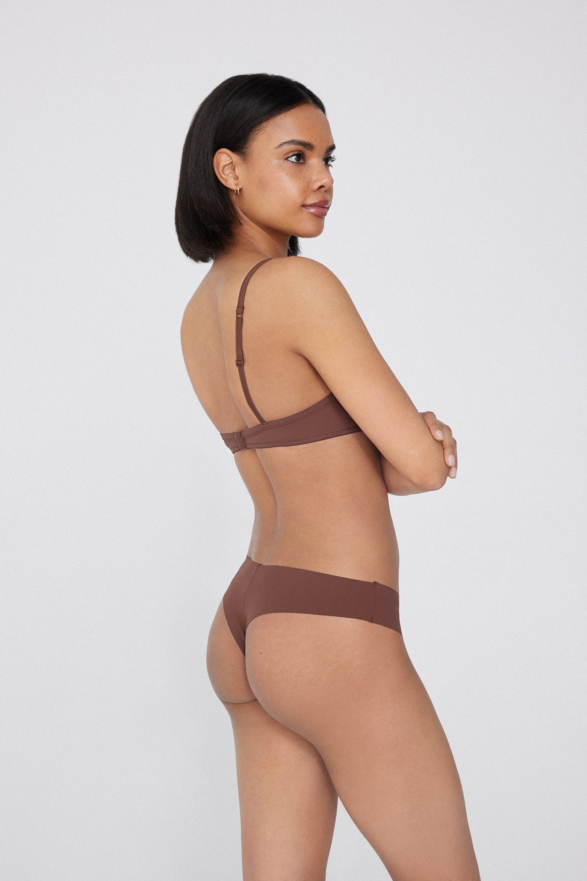 High-Leg Laser-Cut Recycled Microfibre Brazilian Briefs