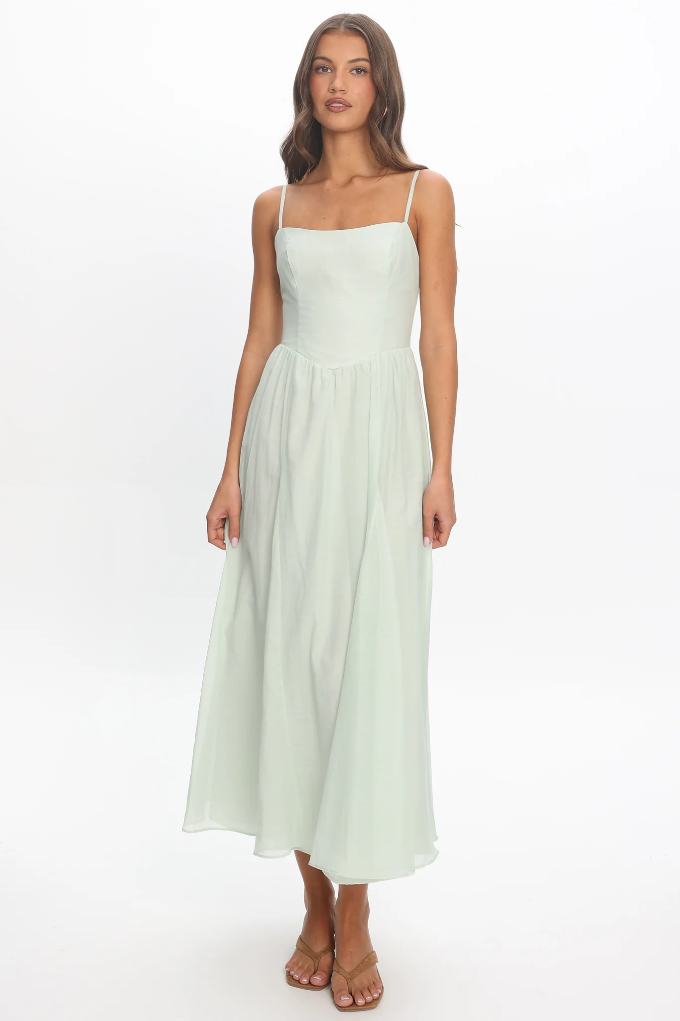 Dulce Scoop Neck Midi Dress Sage