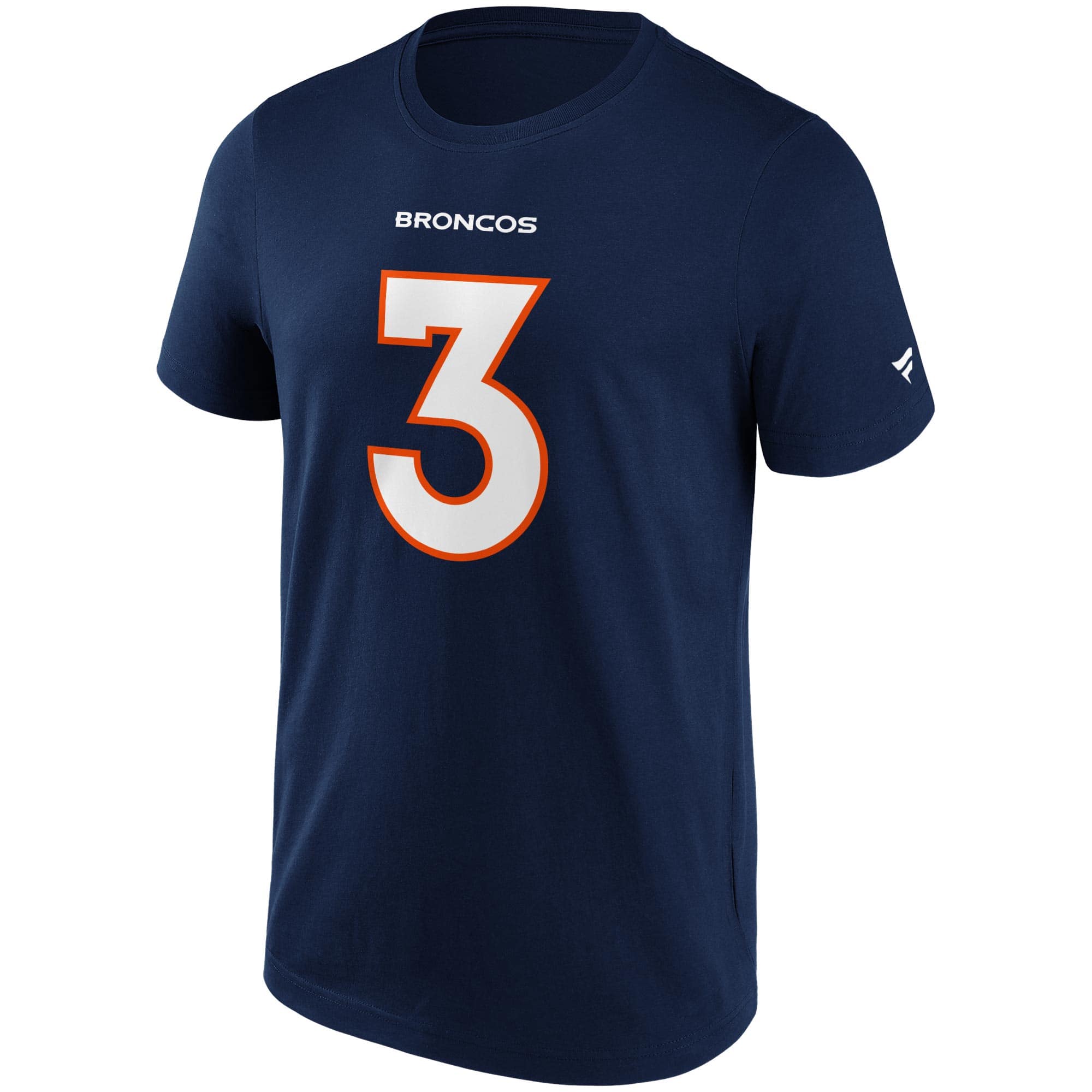 Russell Wilson #3 Denver Broncos Iconic Player NFL T-Shirt Navy