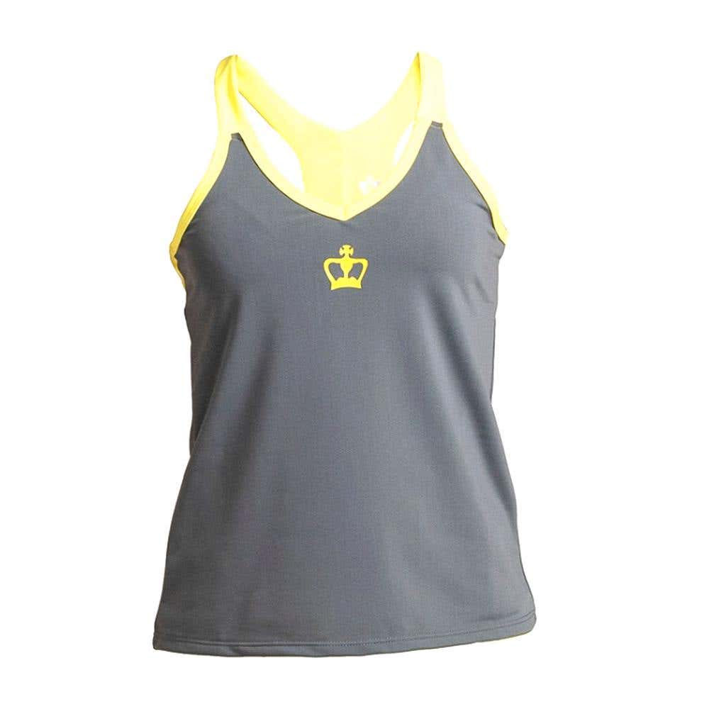 WOMEN’S GRAY AND YELLOW BLACK CROWN HELSINKI TANK TOP