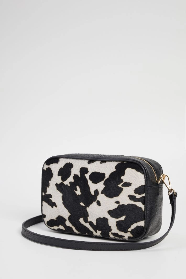 Animal print shoulder bag - BLACK WHITE