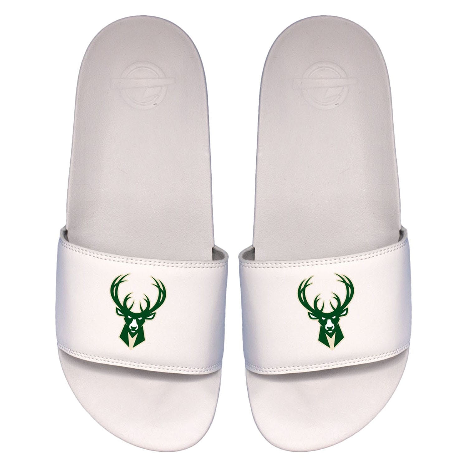 Milwaukee Bucks Primary Logo ISlide NBA Gel Slides White