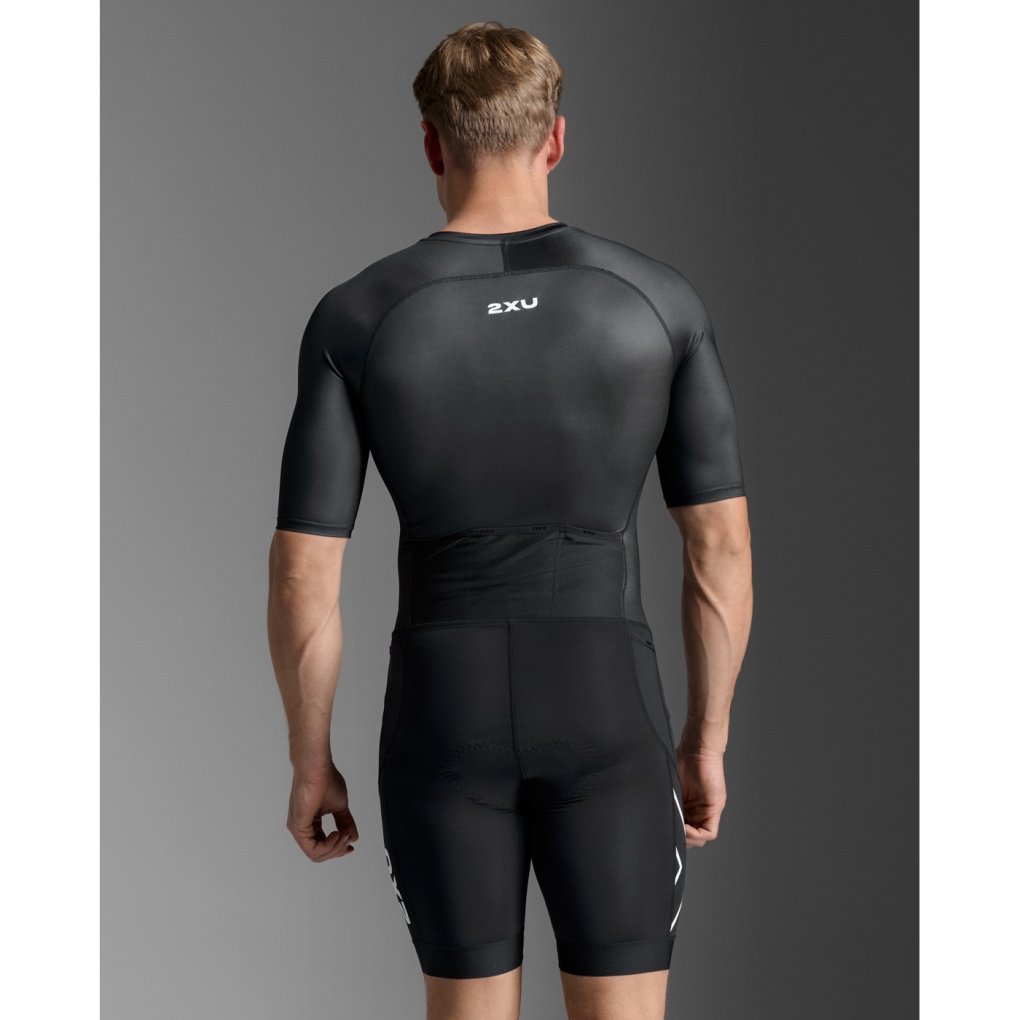2XU Core Sleeved Trisuit Men - black/white