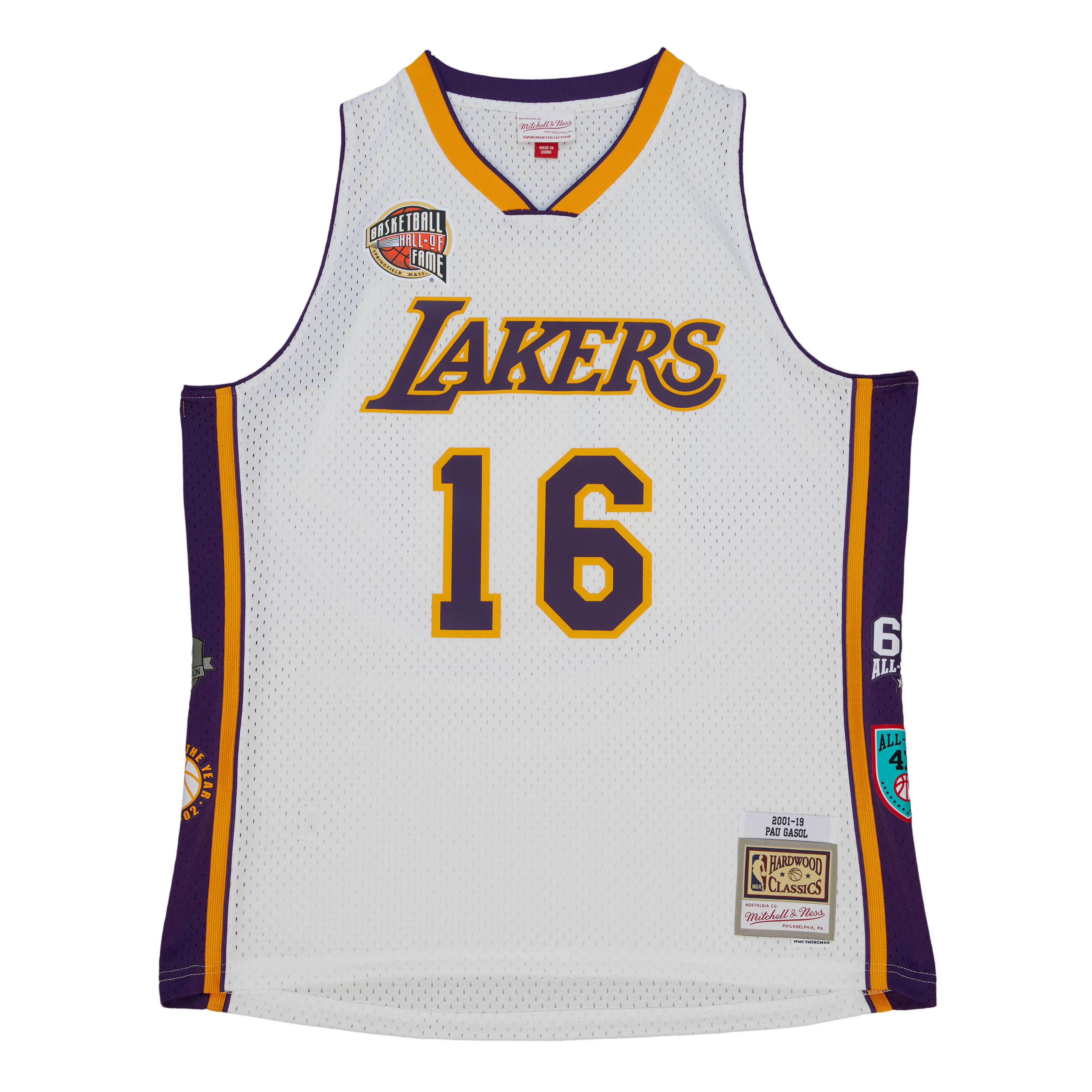 Pau Gasol #16 Los Angeles Lakers HOF 2001-19 Mitchell & Ness Swingman NBA Jersey