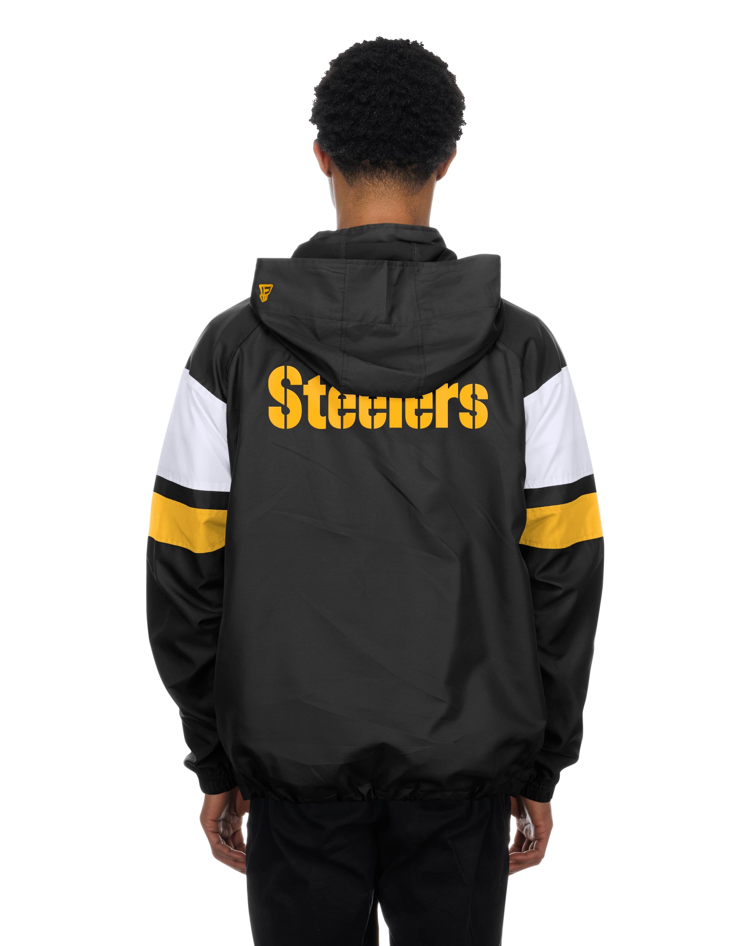 Pittsburgh Steelers NFL Quarter Zip Windbreaker Jacket Black