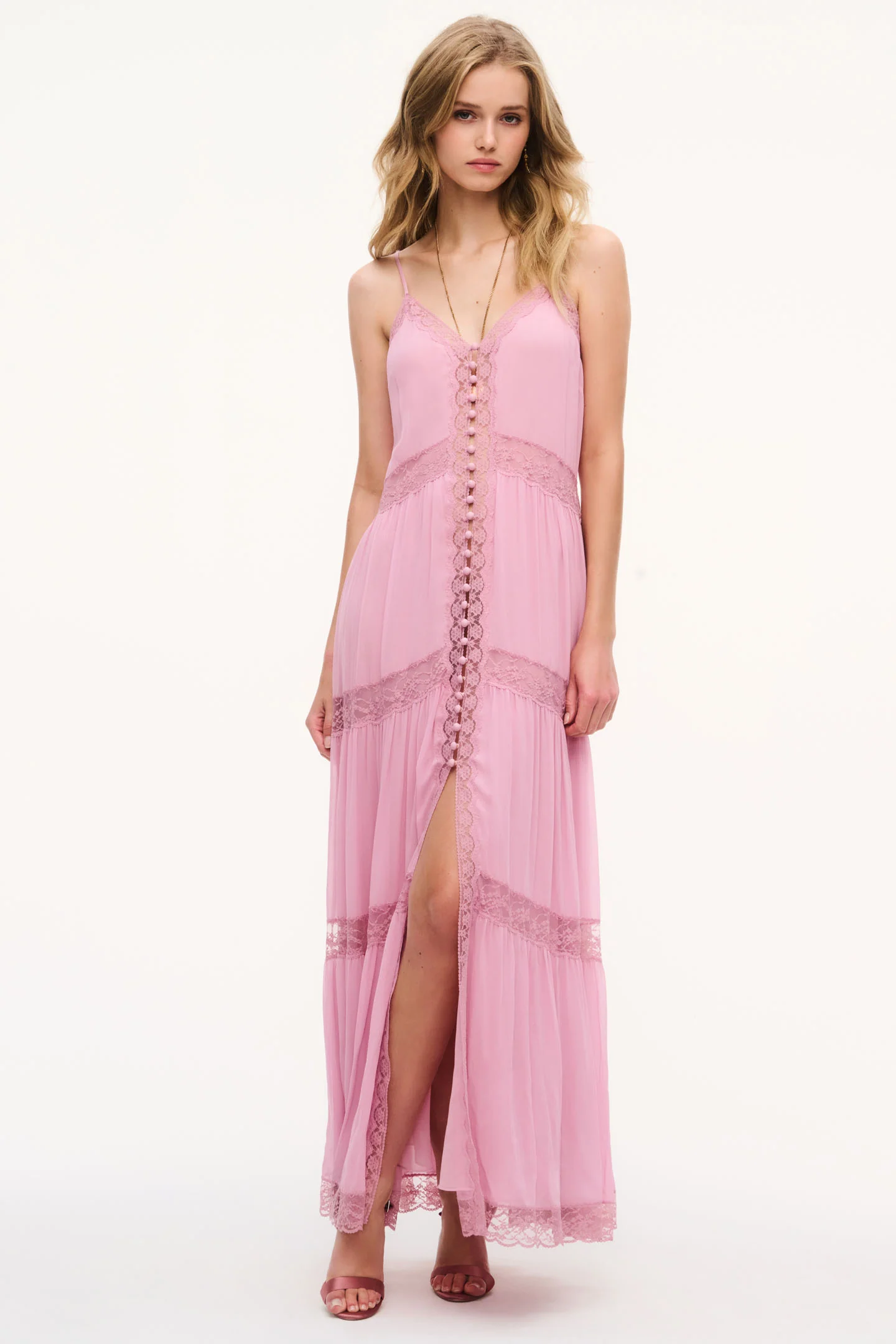 Slovenia Chiffon Lace Maxi Dress