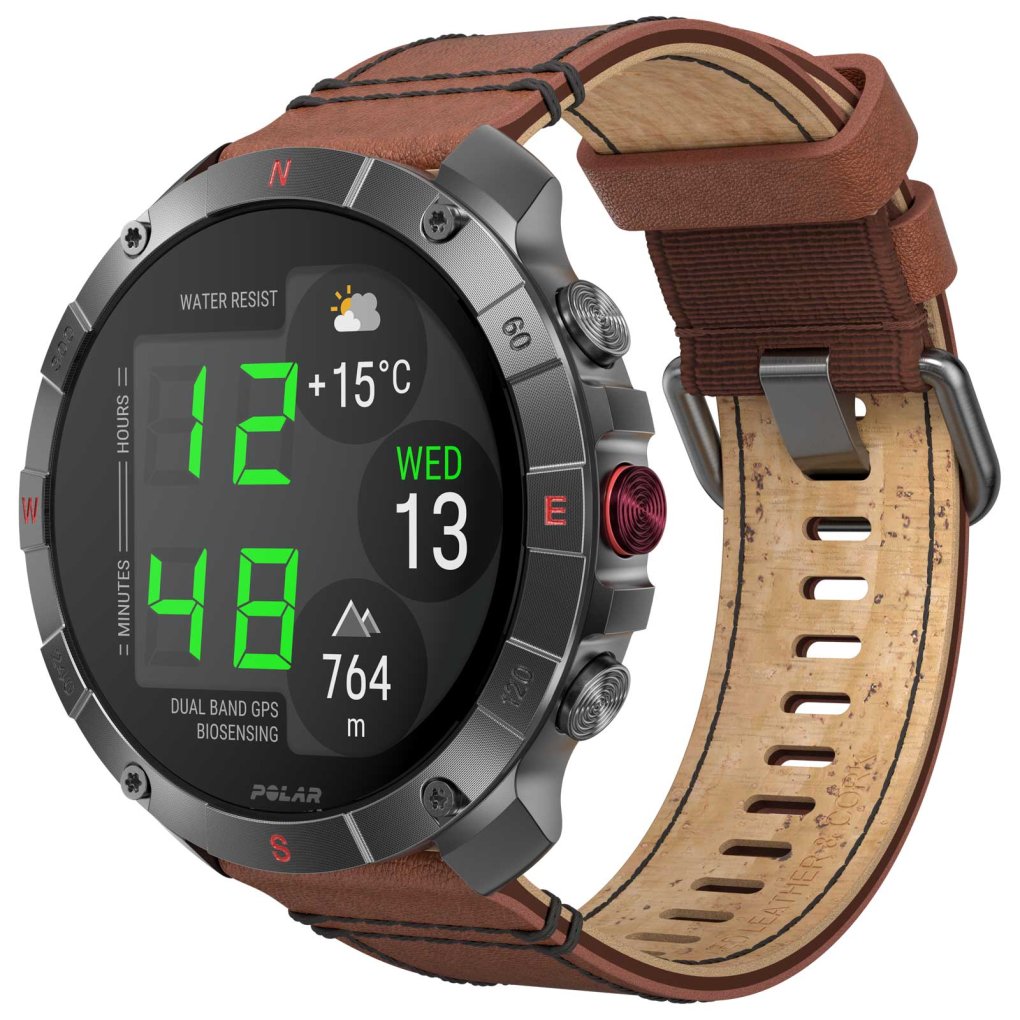 Polar Grit X2 Pro GPS Titanium Multisports Watch - Autumn (Leather Wristband)