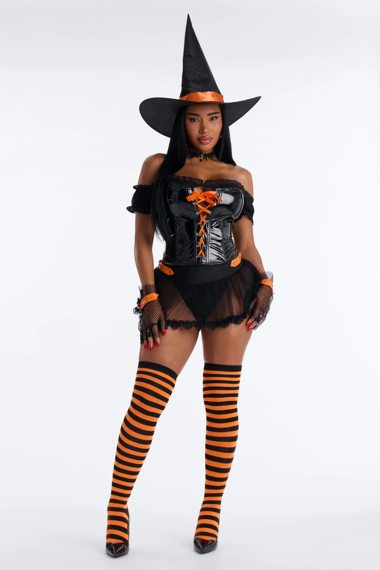 Wickedly Hot 7 Piece Costume Set - Black/combo