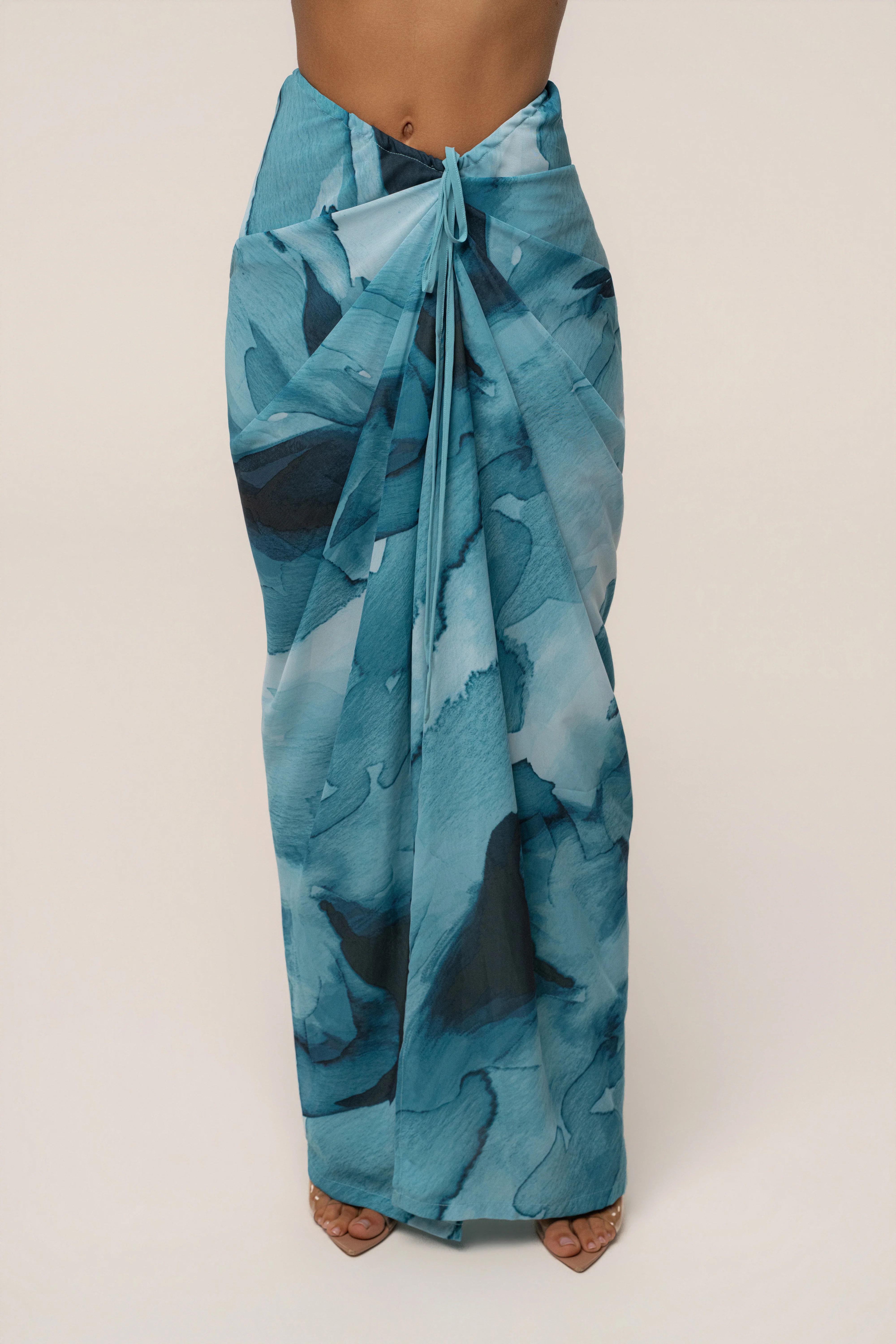 Blue Abstract Noelia Printed Skirt
