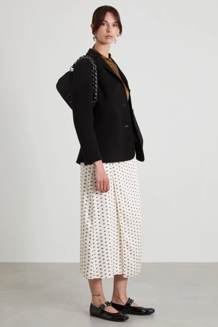 Straight wool jacket - BLACK