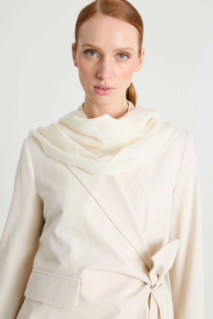 Oversized Fringed Stole - WHITE