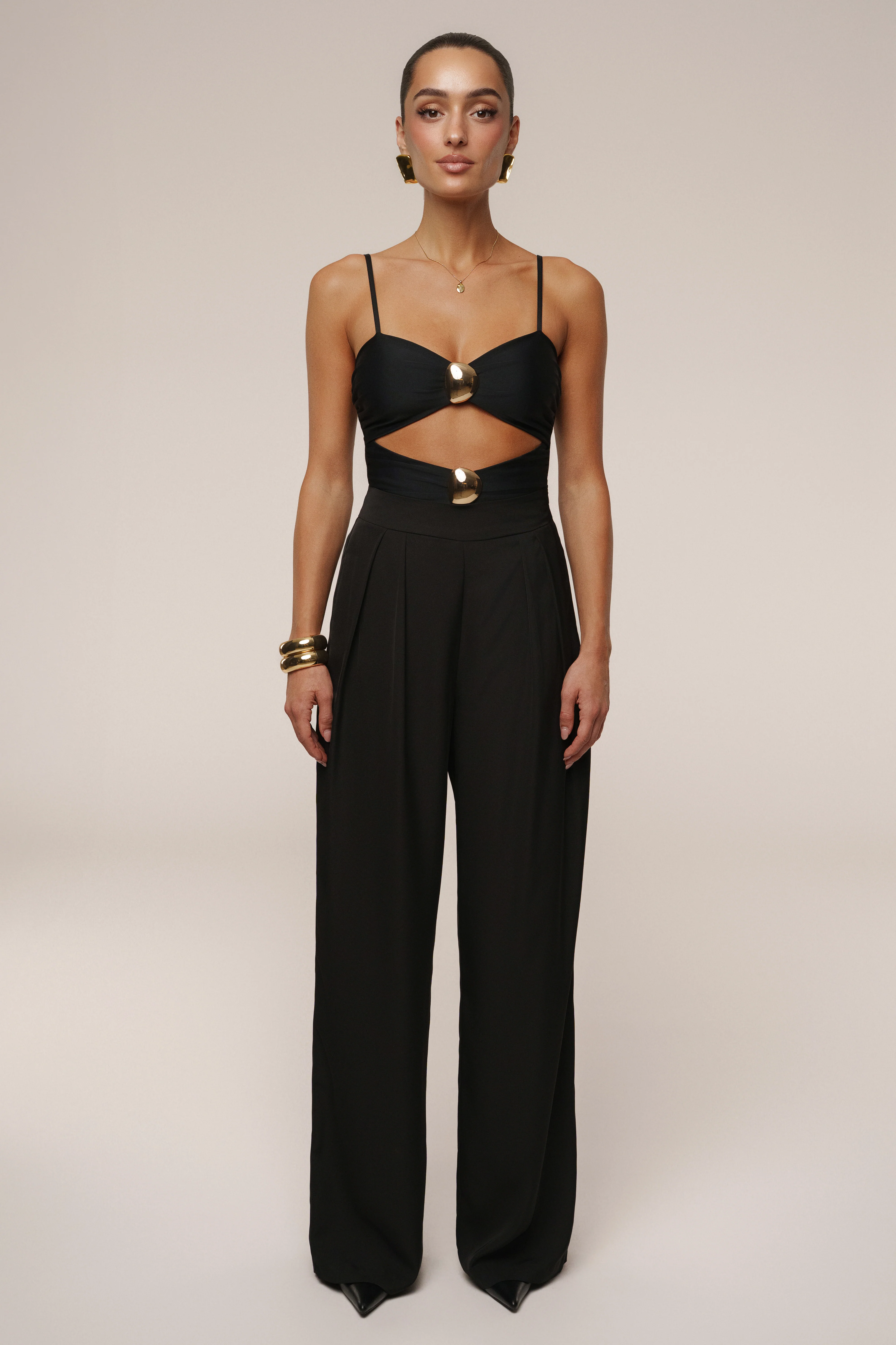 Black Aura Embellished Bodysuit