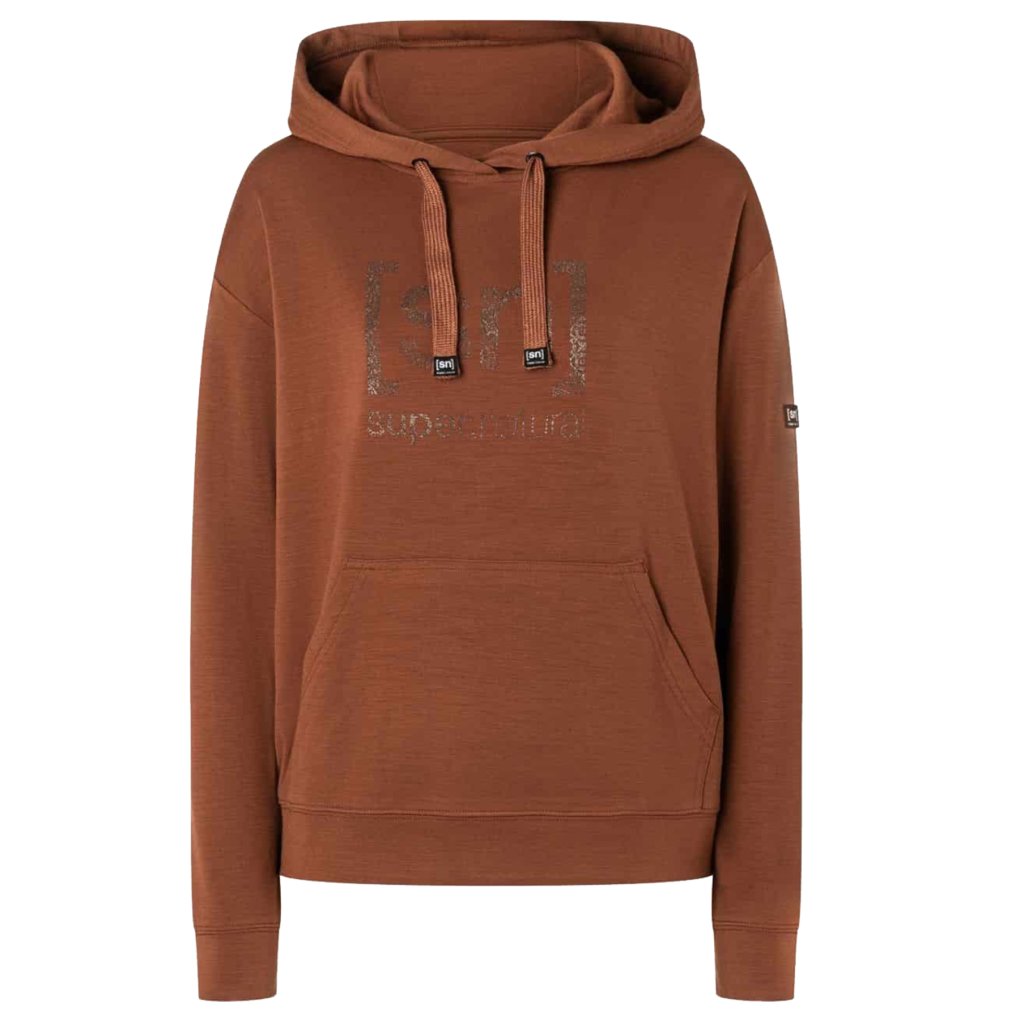 SUPER.NATURAL Arabesque Hoodie Women - Horn Brown/Copper