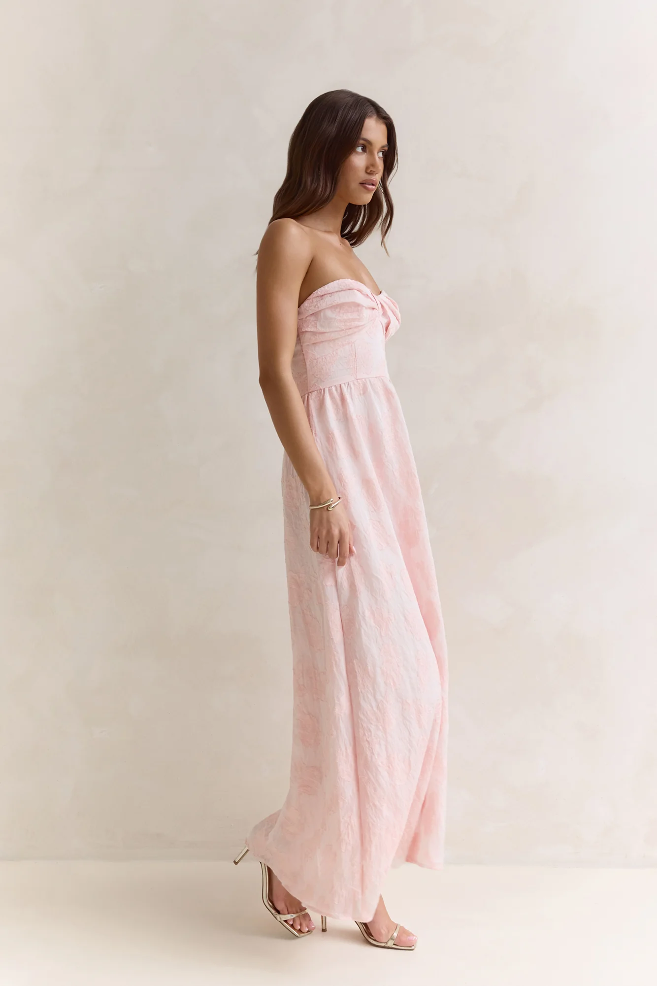 Wishes Deep Within Strapless Maxi Dress Pink