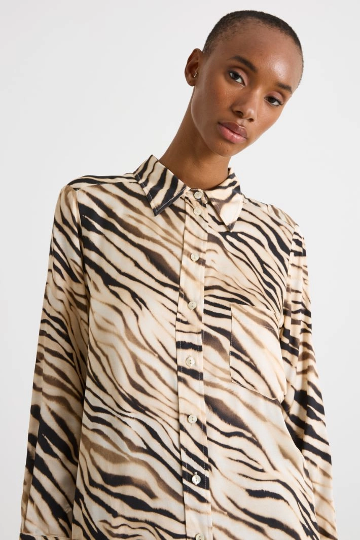 Animal print satin blouse - ANIMAL