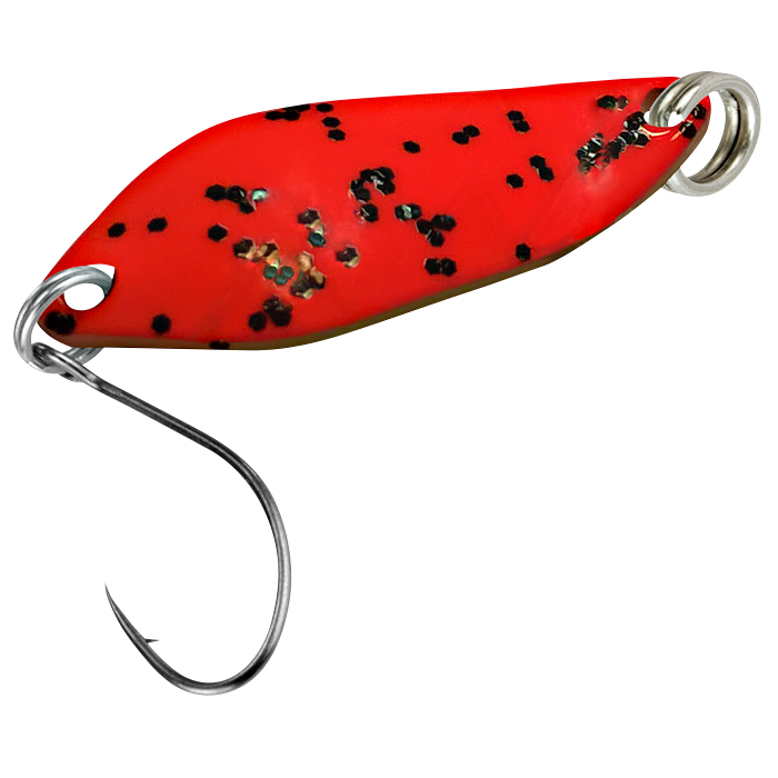 FTM Trout Spoon Strike (2.1 g, Red Glitter\/Yellow UV)