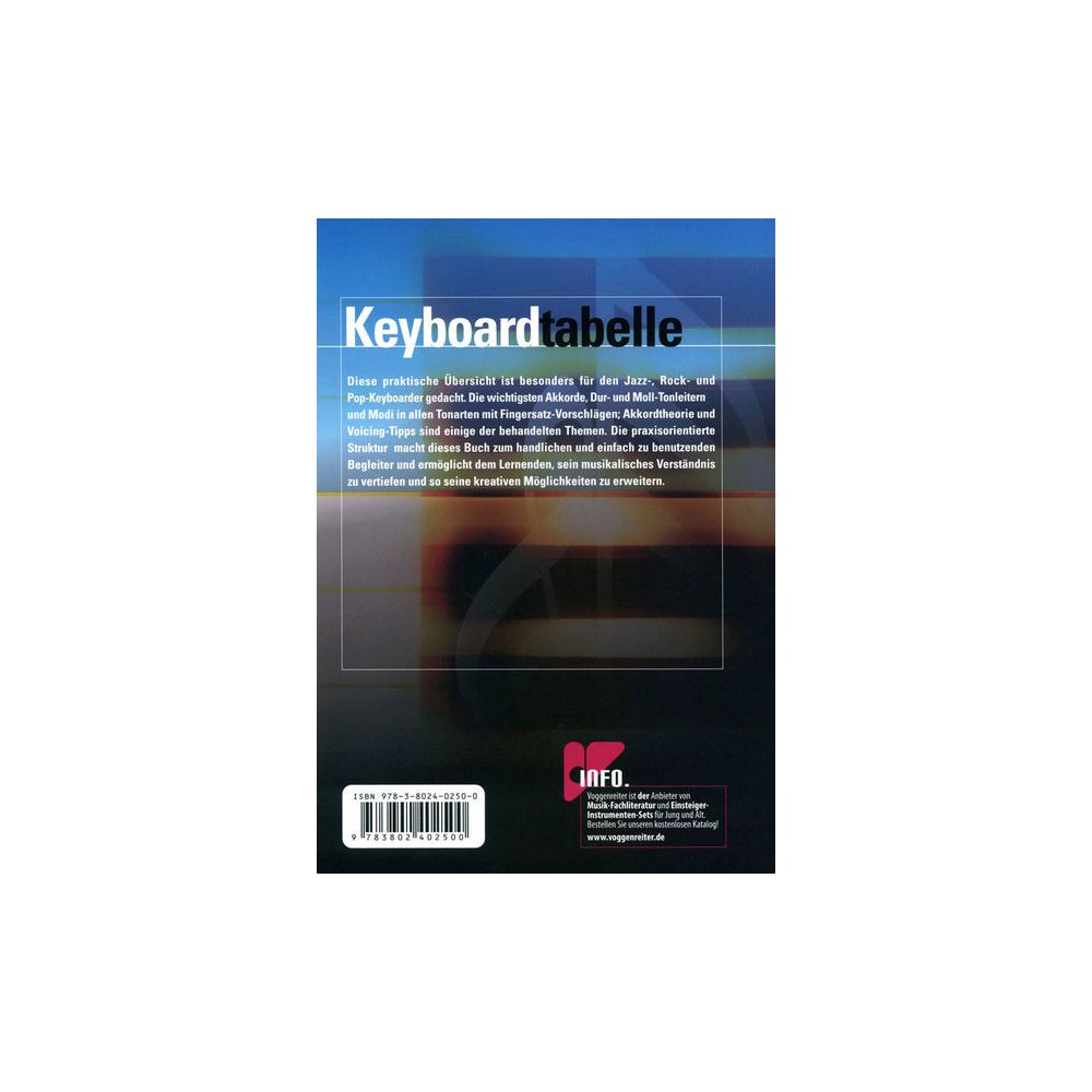 Voggenreiter Keyboardtabelle – Thomann Ireland
