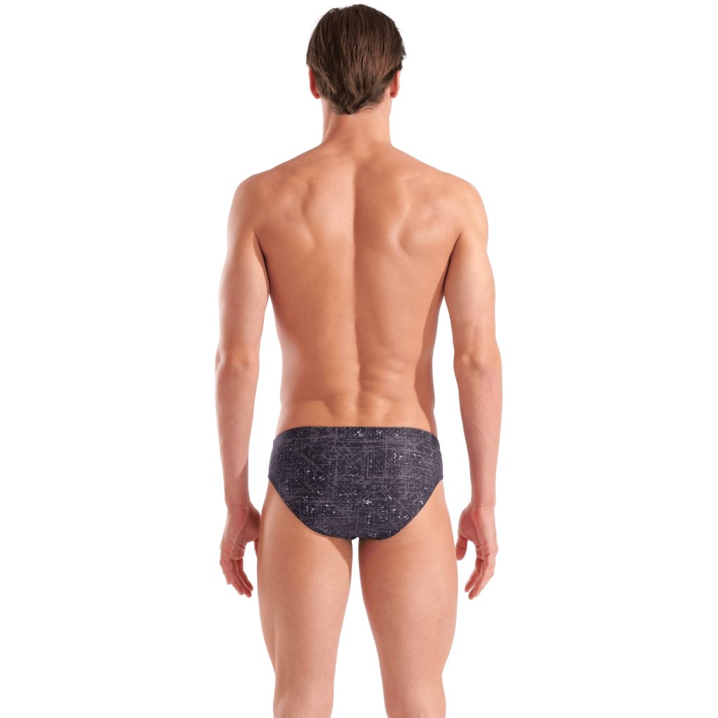 arena Performance Ribbed Swim Briefs Men - Black Multi