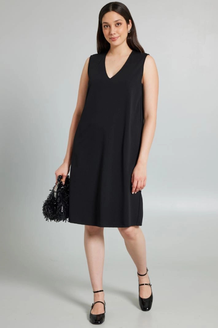 Crepe jersey dress - BLACK