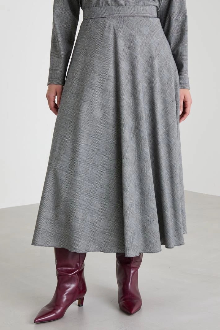 Flared wool skirt - GREY