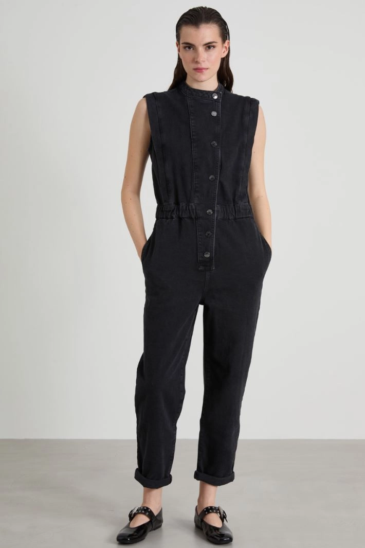 Denim jumpsuit - BLACK