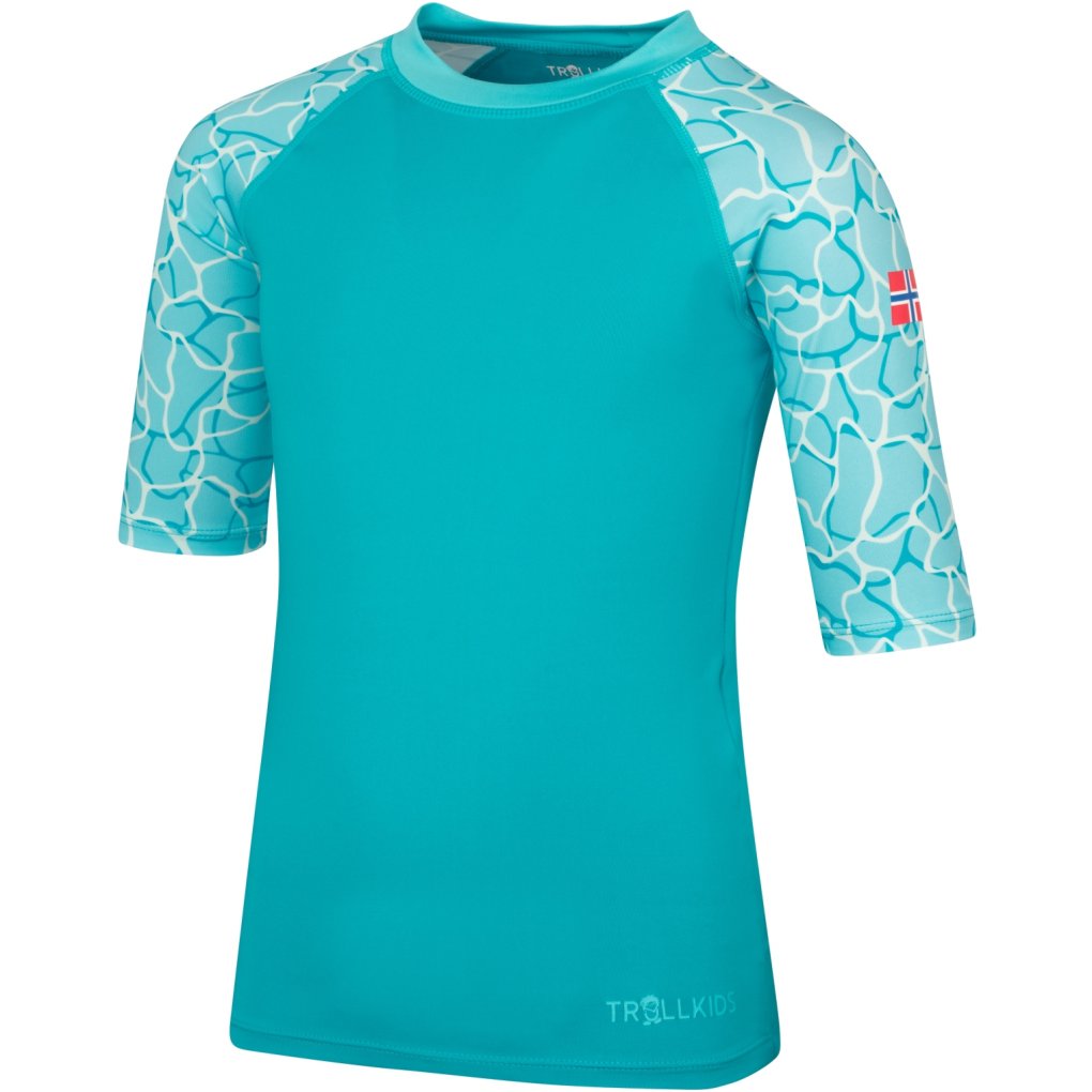 Trollkids Haukland Swim T-Shirt Girls - Dark Turquoise/Lagoon Blue