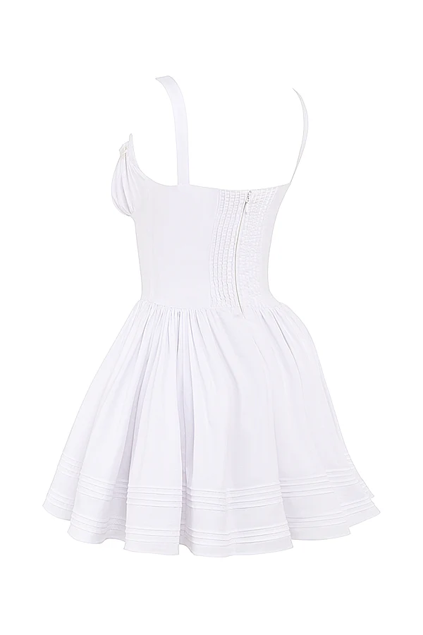 white cotton mini dress