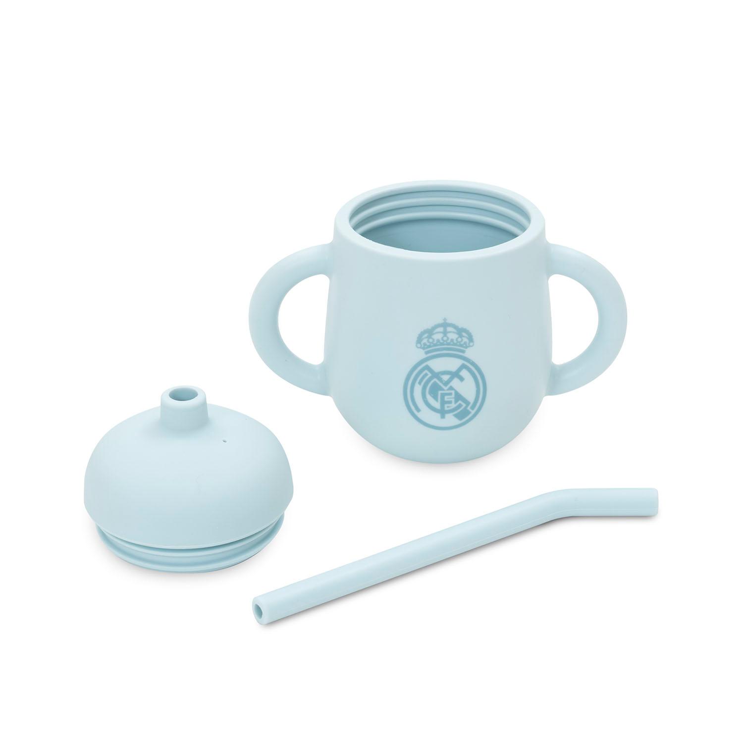 Silicone Spill- Proof Cup with Straw Blue Real Madrid