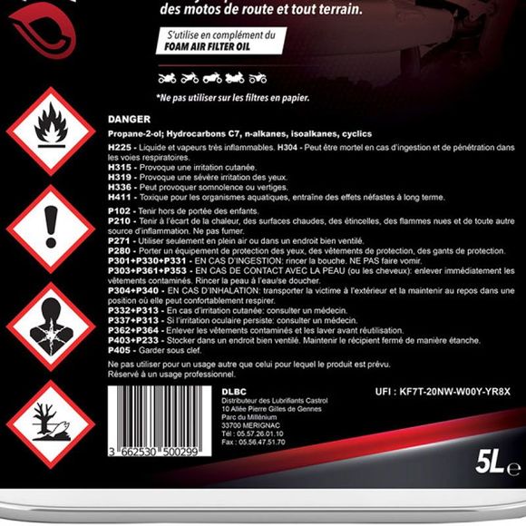 Filter oil Technilub FOAM AIR FILTER CLEANER 5L UniversalRef: tlb0013 / ART -004029