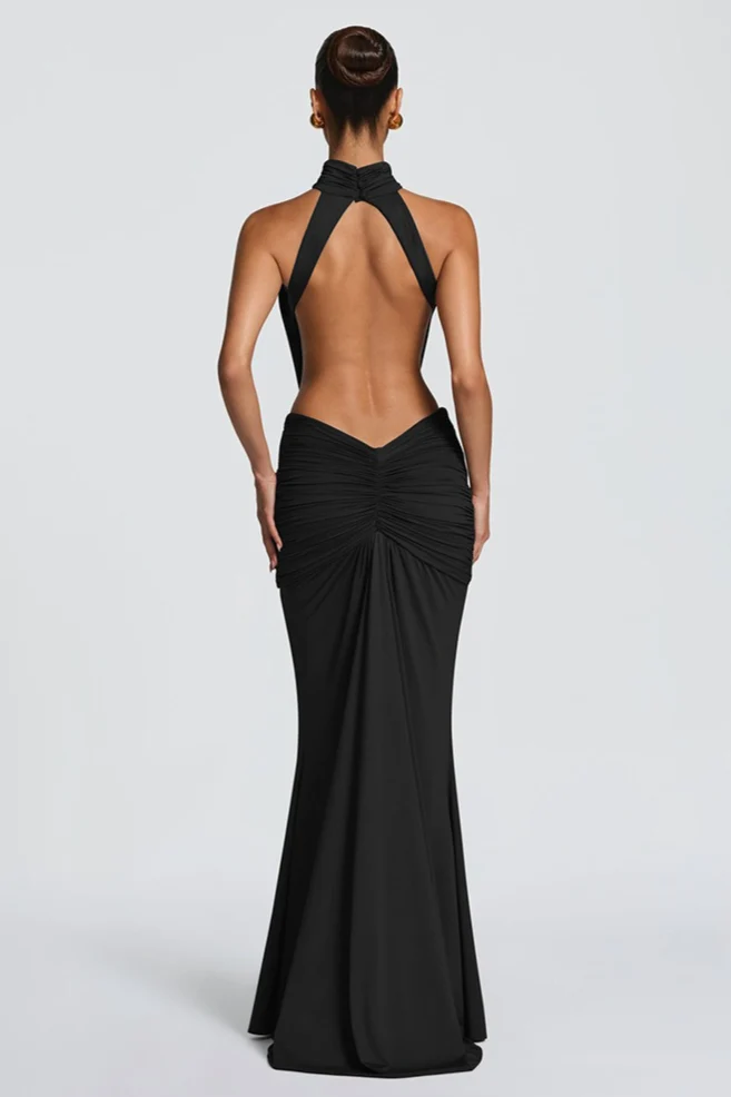 Sophisticated Backless Mermaid Fit Maxi Dress