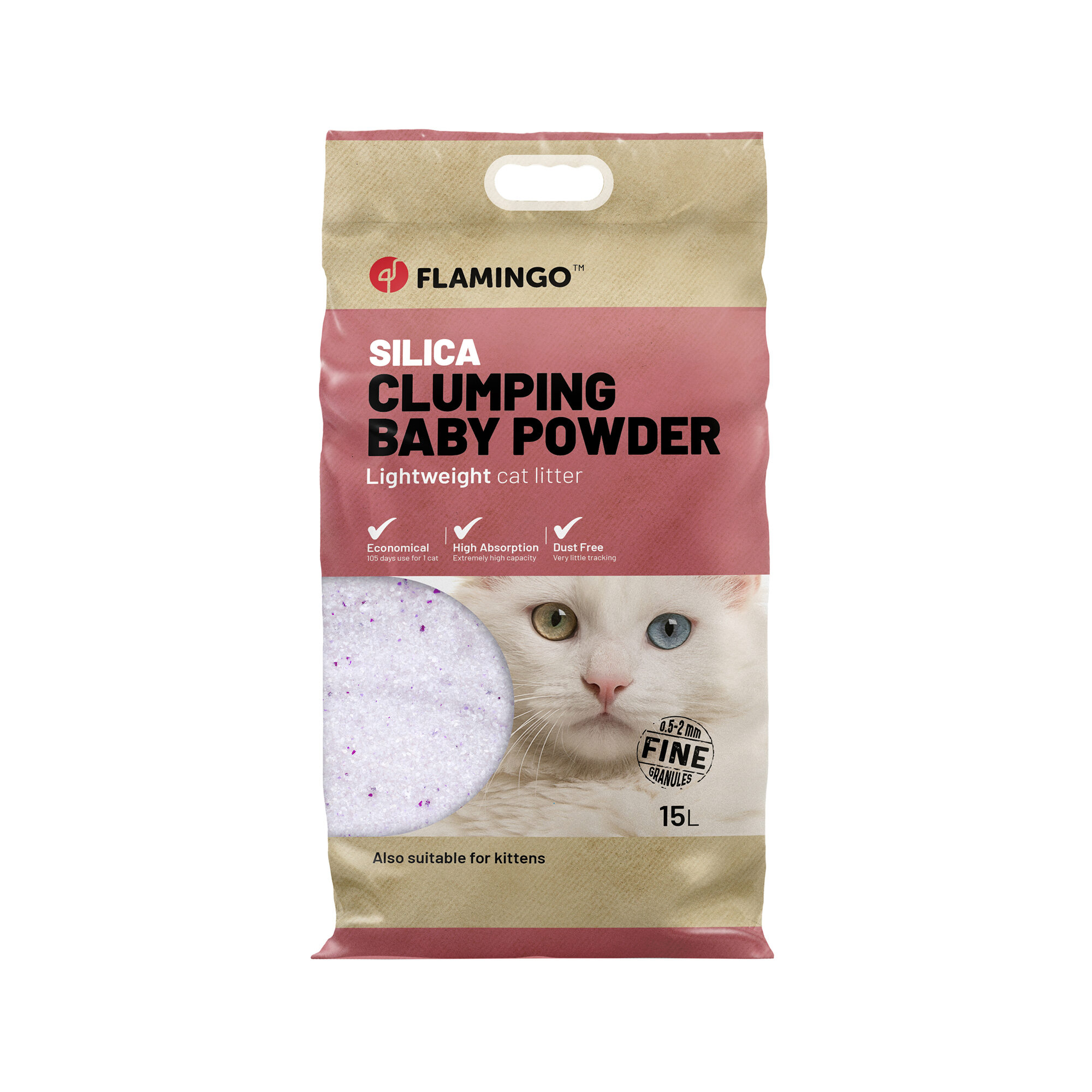 Flamingo Cat Litter Silica - 15 L