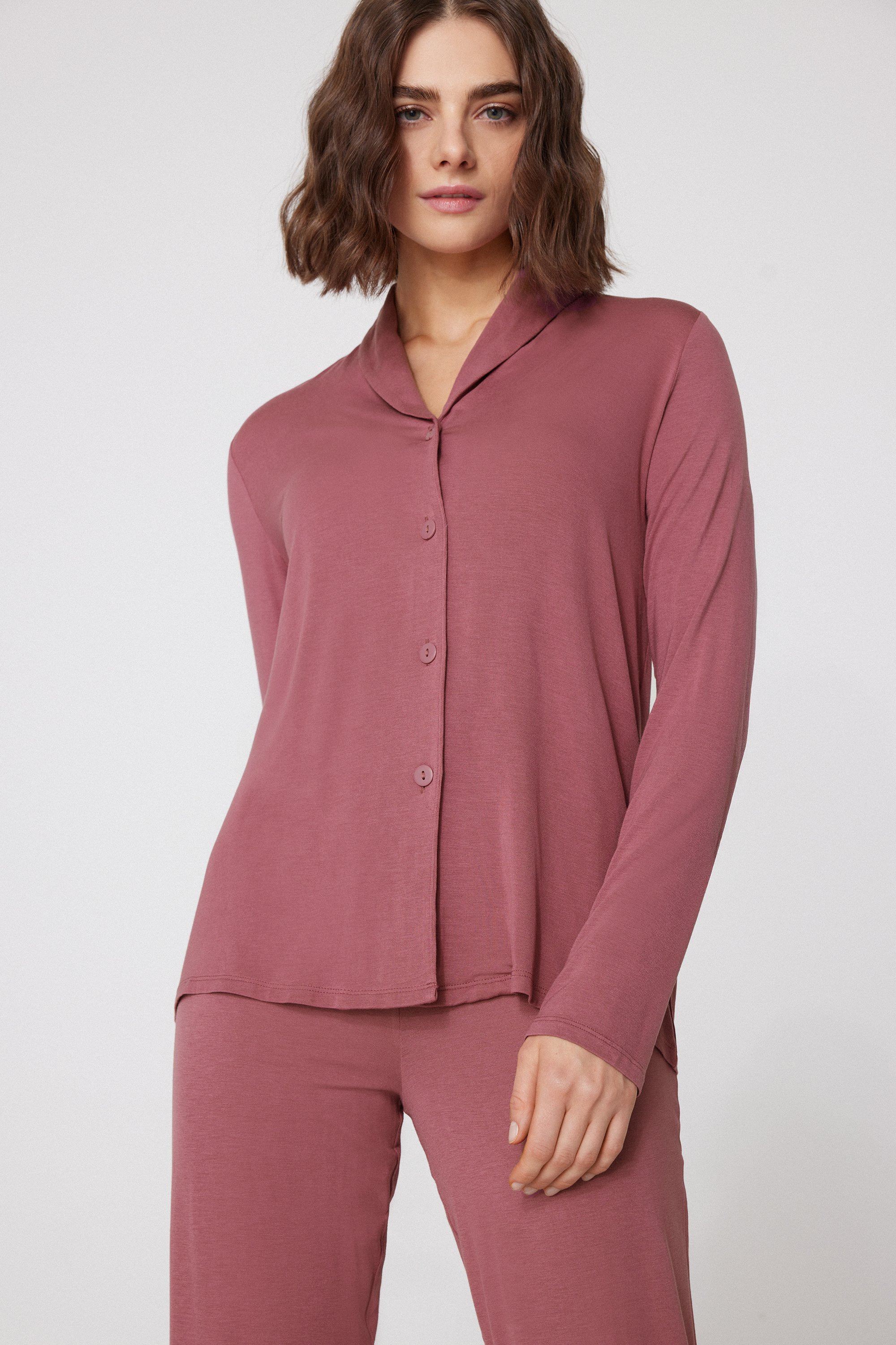 Long Open Viscose Pyjamas