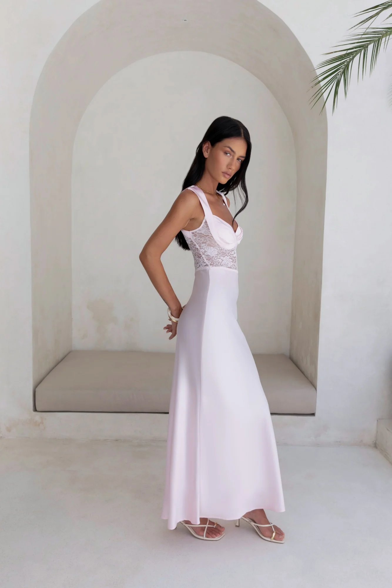 Milos Nights Midi Dress Pink
