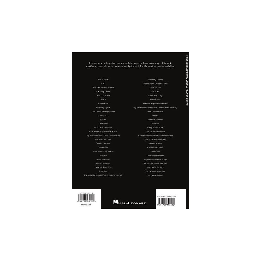 Hal Leonard First 50 Melodies Guitar – Thomann Ireland