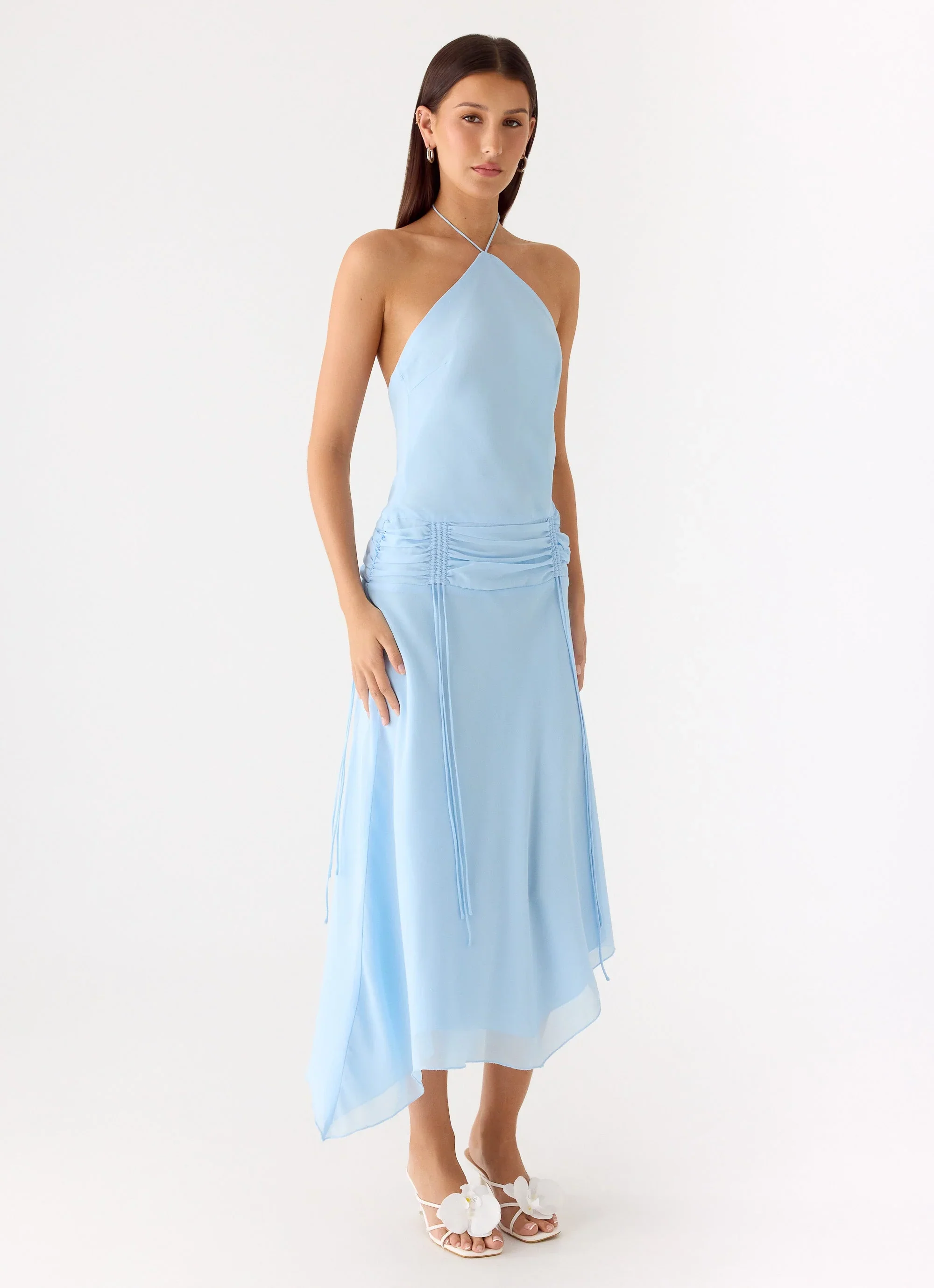 Becerra Chiffon Midi Dress - Blue