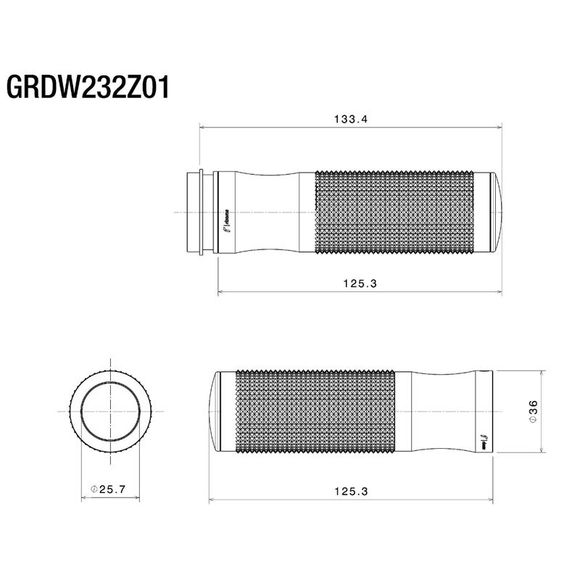 Rizoma Sport Ride by Wire Handlebar Grips (Harley-Davidson) - BlackRef: rz0921 / grdw232z01bs