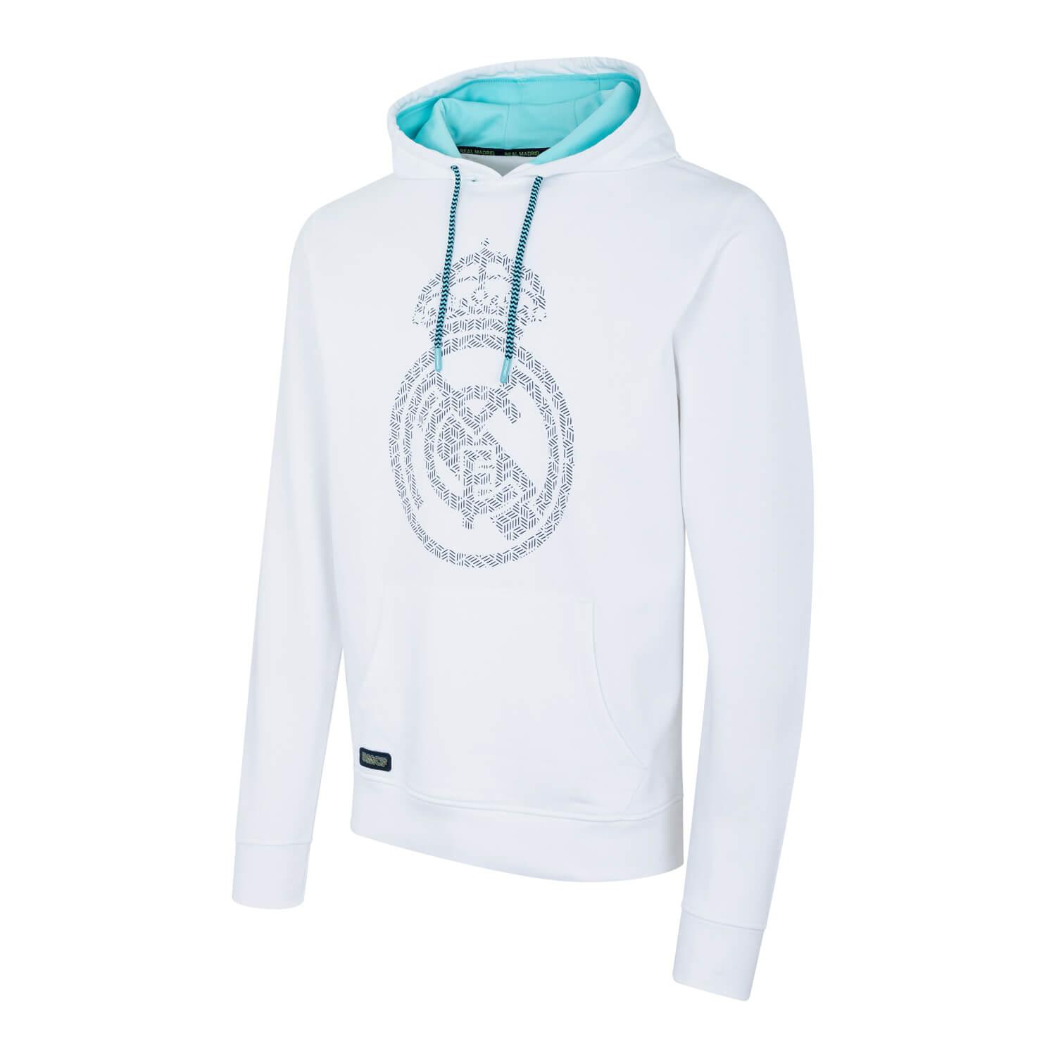 Bernabéu Neon Lights Mens Chest Crest Print Oth Hoodie White