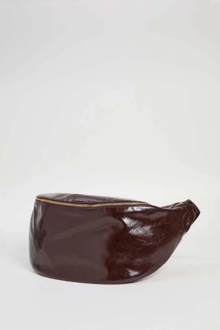 Maxi leather bum bag - BROWN