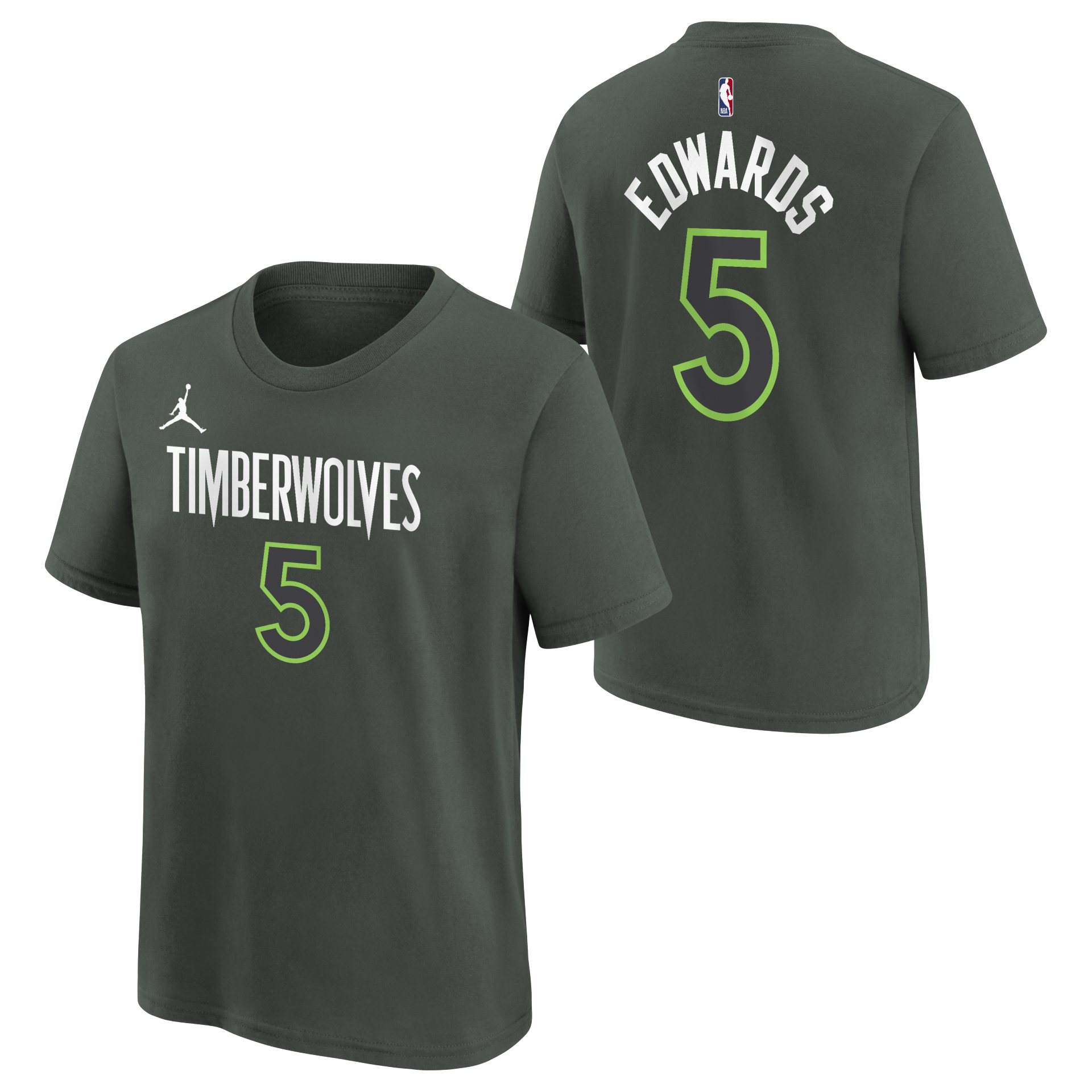 Anthony Edwards #5 Minnesota Timberwolves Player NBA T-Shirt Gray (YOUTH)