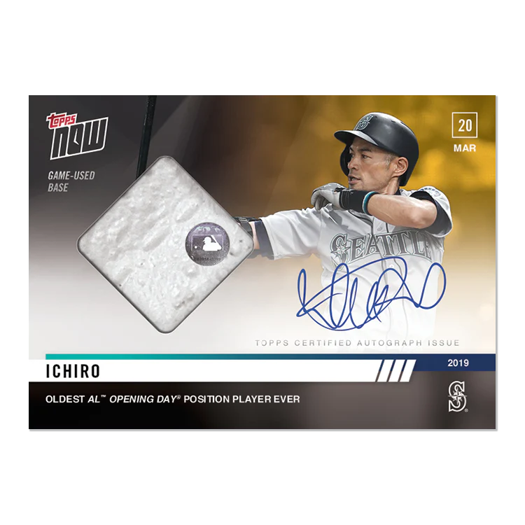 On-Card Auto Relic # to 1 - Ichiro - MLB TOPPS NOW® Card 1F
