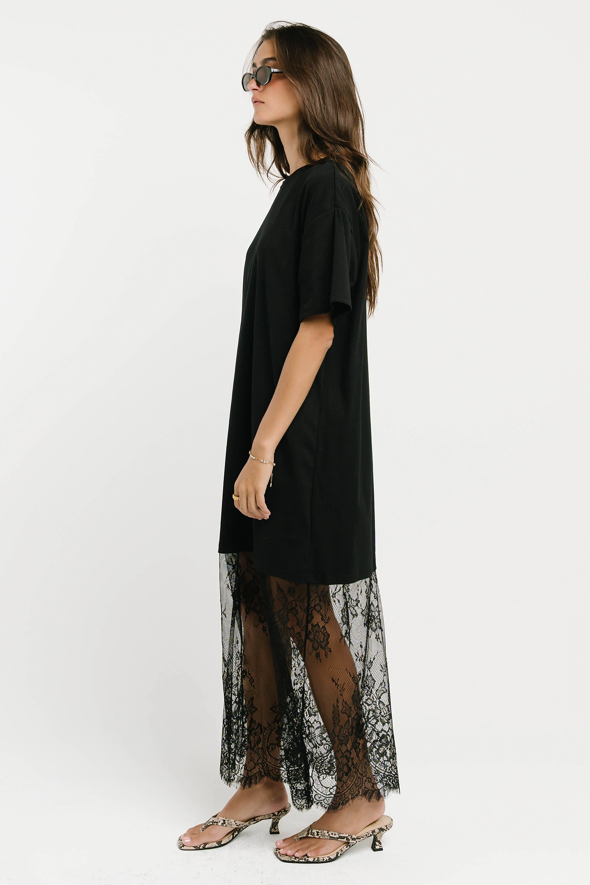 Tracie T-Shirt Dress in True Black