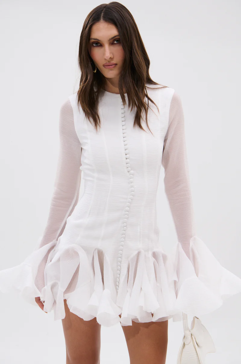Hours In Silence Ruffled Mini Dress