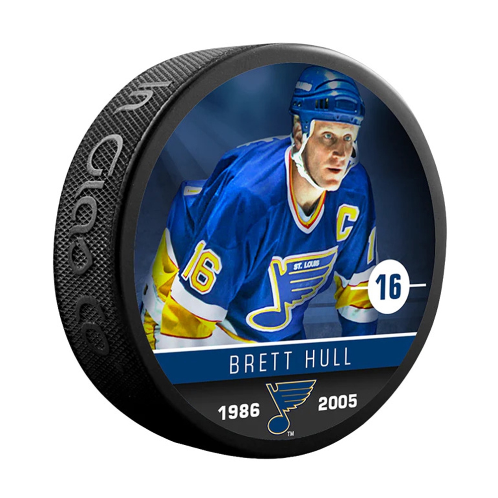 Brett Hull St. Louis Blues Alumni NHL Puck