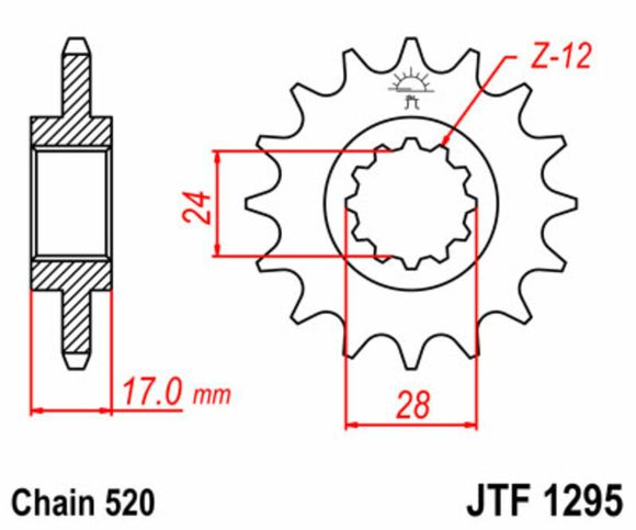 JT. Standard steel 1295 - 520Ref: Jtc00296A / 1077220002