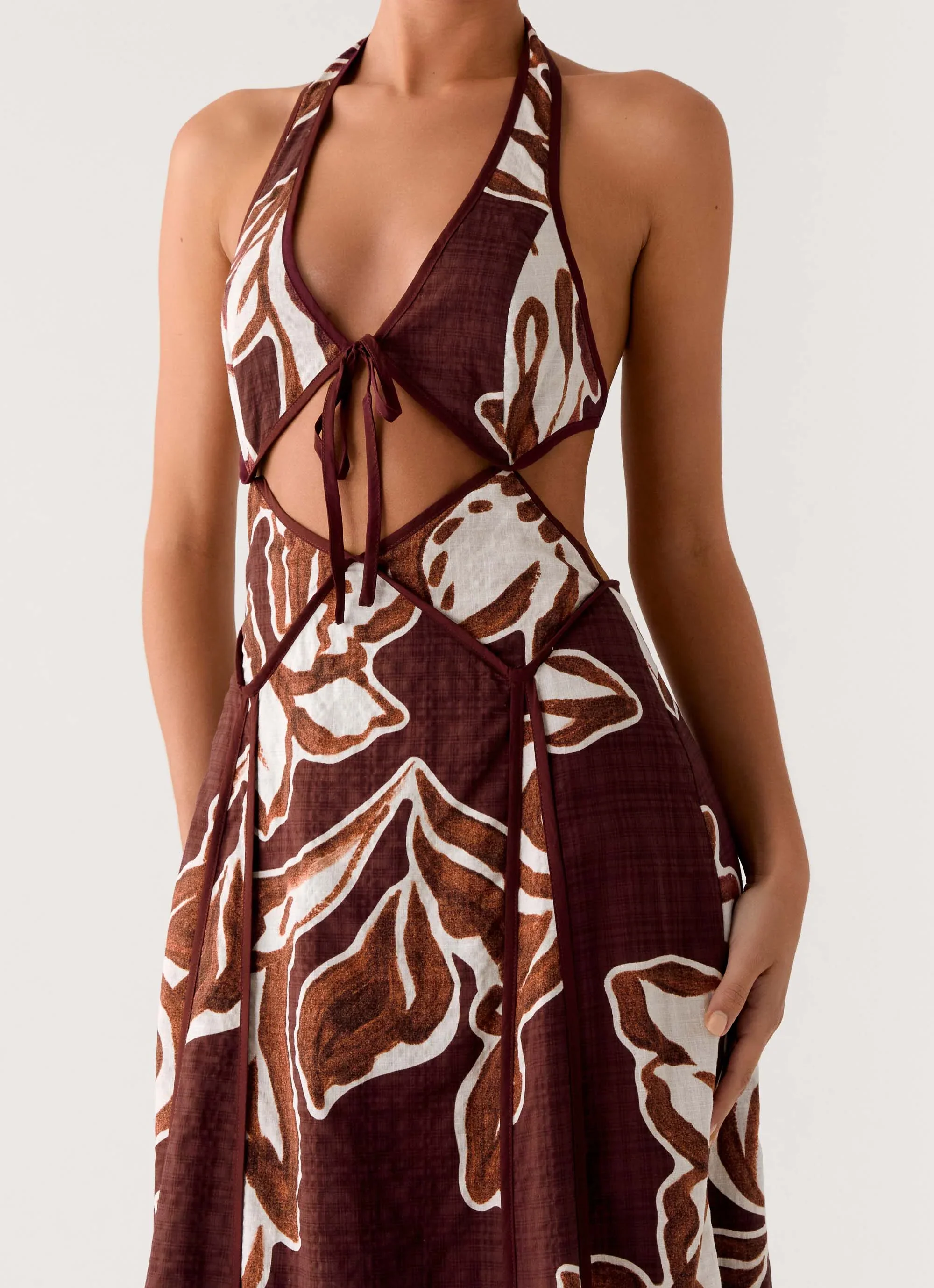 Sonnet Maxi Dress - Espresso Meadow