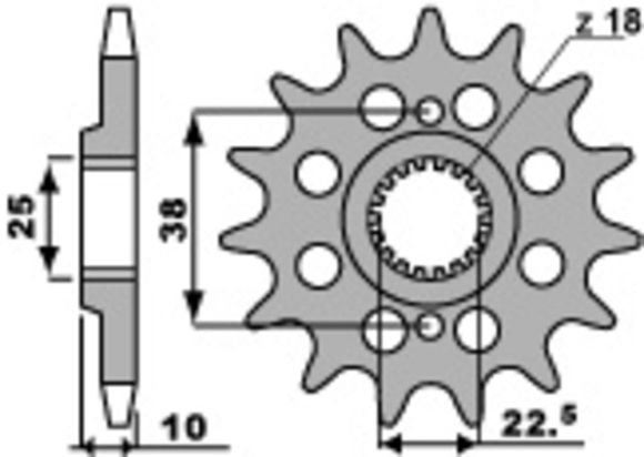 Gearbox output pinion PBR standard steel 2200 - 520 15 teethRef: Pbr01607A / 1108998001