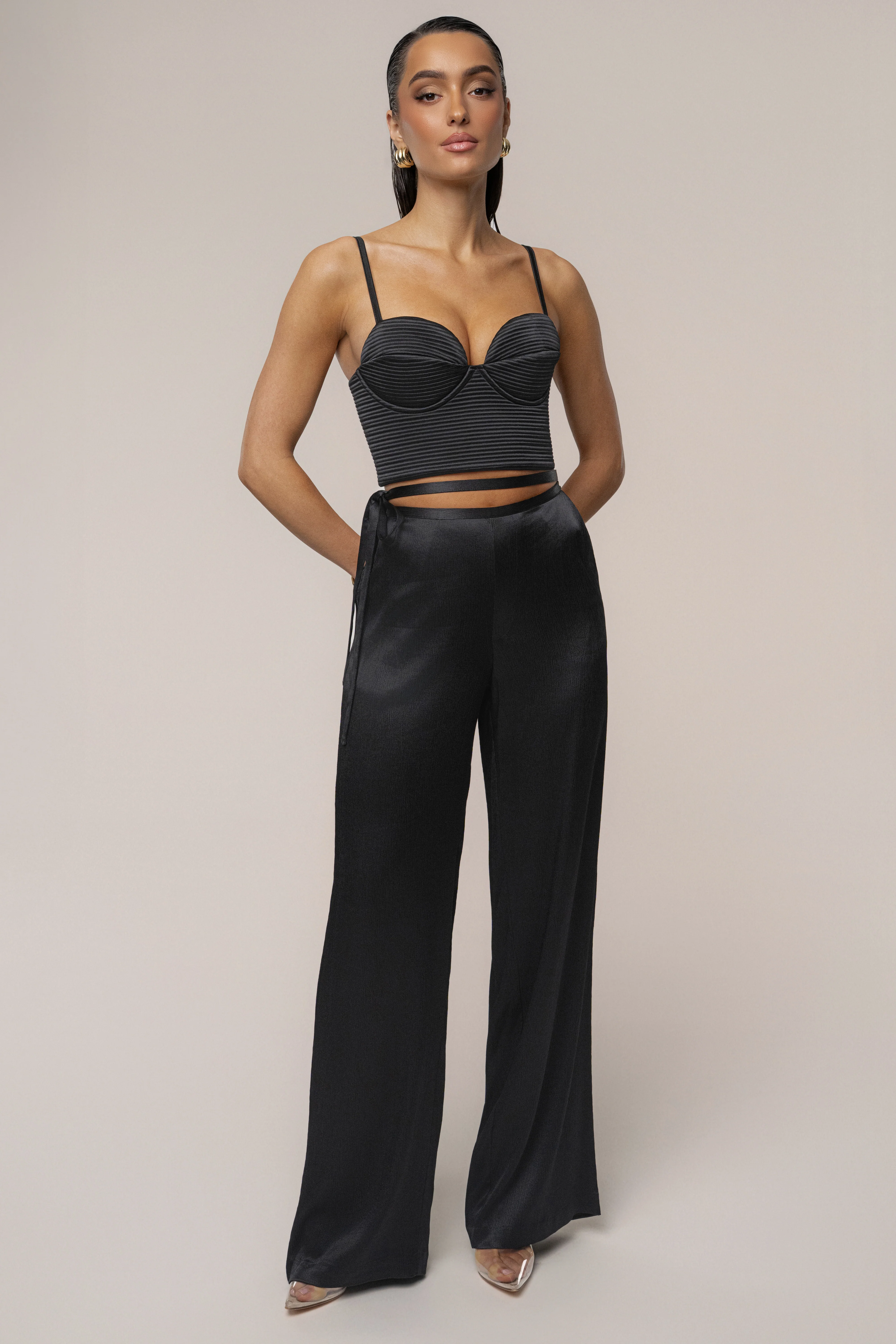 Black Thalia Textured Bustier