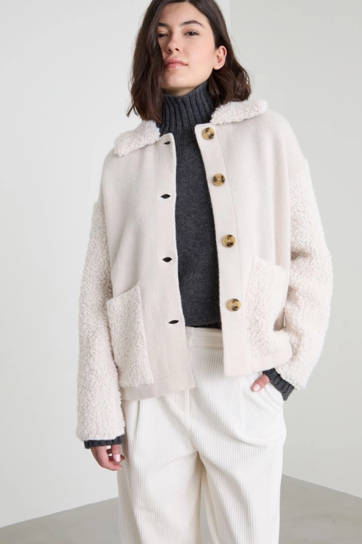 Bouclé wool cardigan - CREAM
