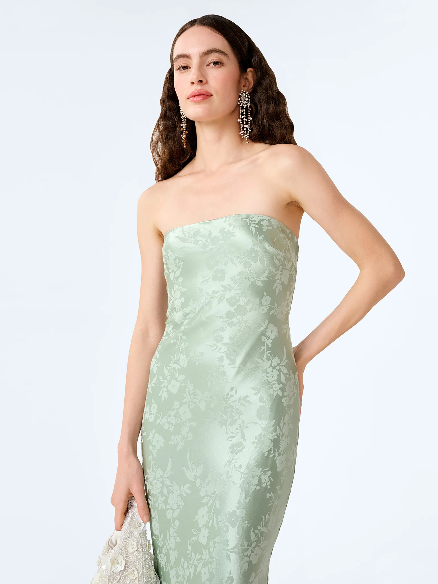 Amdra Jacquard Dress in Sage