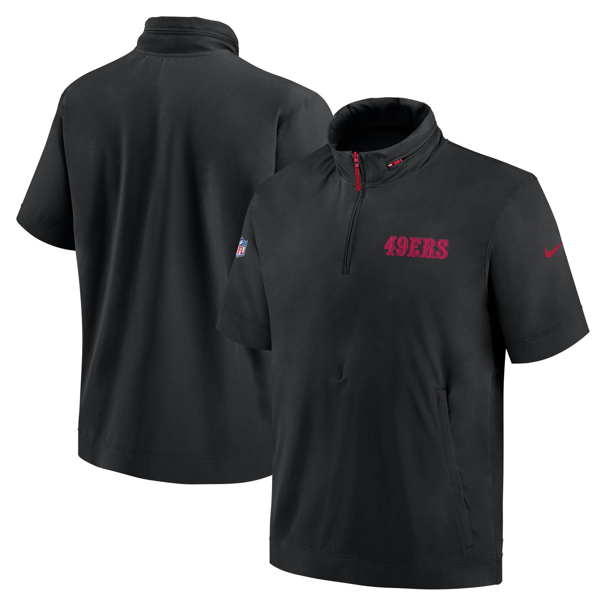 San Francisco 49ers 2024 NFL Sideline Nike Lightweight Coach Jacket Black